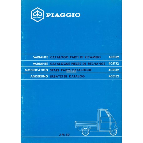 Modification to the Catalogue of Spare Parts Piaggio Ape 50 Mod. TL6T
