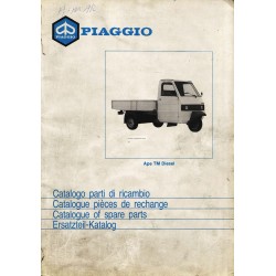 Catalogo de piezas de repuesto Piaggio Ape TM P703 Diesel, Ape TM P703V Diesel, ATD1T, 1987