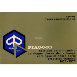 Catalogo de piezas de repuesto Piaggio Ape MP, Ape P500 MPR, Ape P600 MPM, Ape 600 MPV, Ape P400V MPF