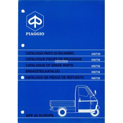 Catalogue of Spare Parts Piaggio Ape 50 Europa Mod. TL5T