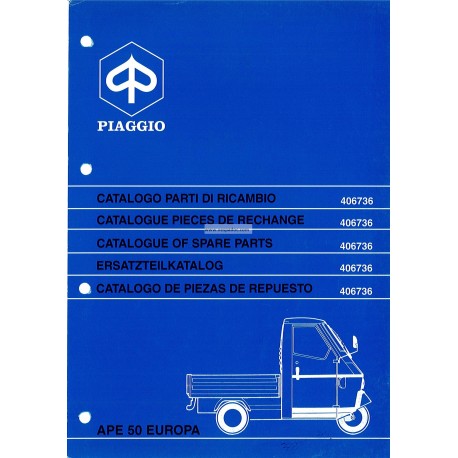 Ersatzteil Katalog Piaggio Ape 50 Europa Mod. TL5T