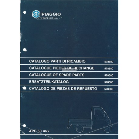 Catalogue of Spare Parts Piaggio Ape 50 MIX Mod. ZAPC 1998