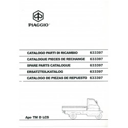 Catalogo de piezas de repuesto Piaggio Ape TM D LCS Mod. ZAPT