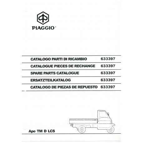 Catalogo delle parti di recambio Piaggio Ape TM D LCS Mod. ZAPT