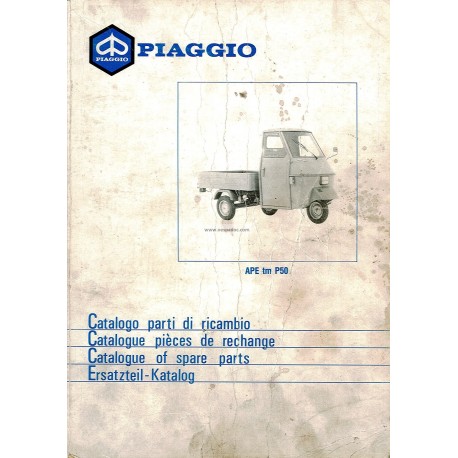 Catalogue of Spare Parts Piaggio Ape TM P50 Mod. TL4T, 1980