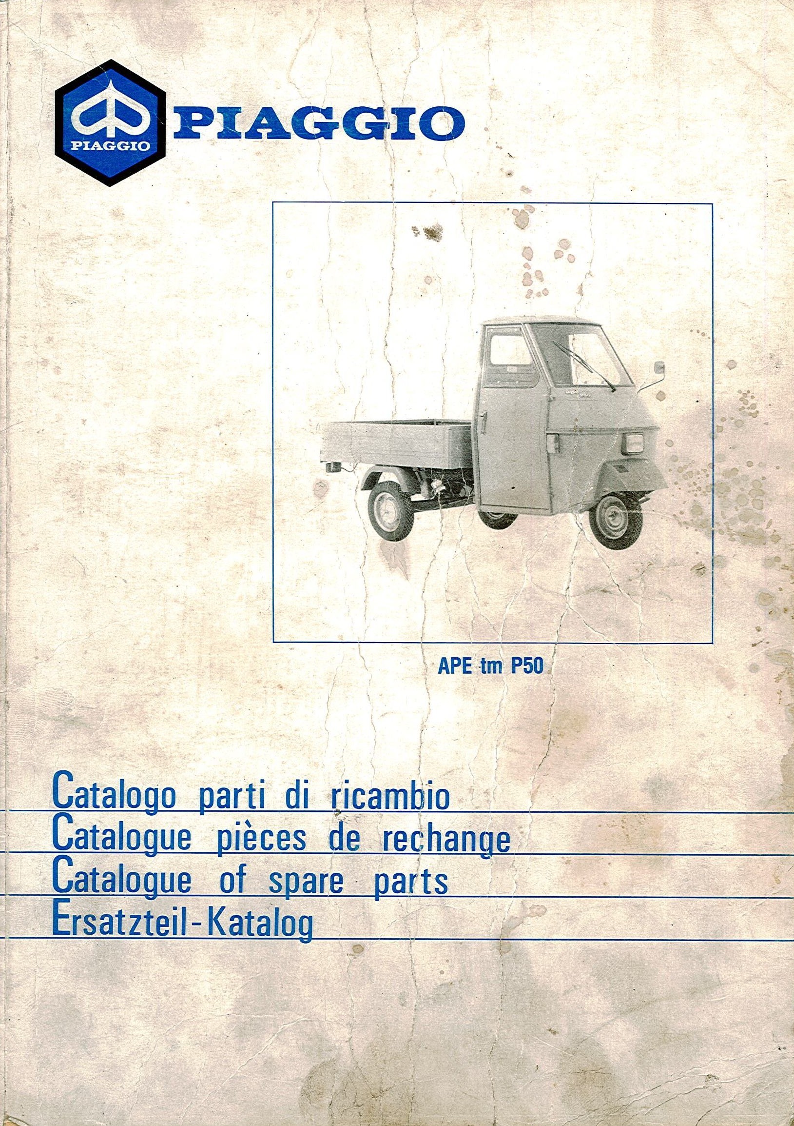 Ersatzteil Katalog Piaggio Ape TM P50 Mod. TL4T, 1980 - Vespadoc