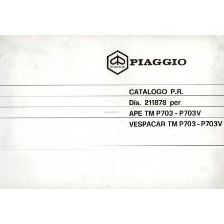 Catalogo delle parti di ricambio Piaggio Ape TM P703, Ape TM P703V, ATM2T, 1984