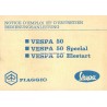 Normas de Uso e Entretenimiento Vespa 50 R V5A1T, Vespa 50 Special V5B1T, Vespa 50 Elestart V5B2T