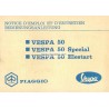 Notice d'emploi et d'entretien Vespa 50 R V5A1T, Vespa 50 Special V5B1T, Vespa 50 Elestart V5B2T