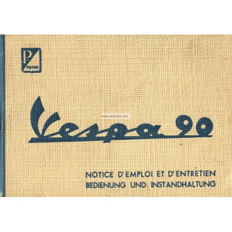 Notice d'emploi et d'entretien Vespa 90 mod. V9A1T