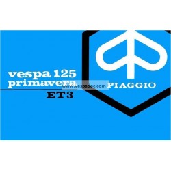 Operation and Maintenance Vespa 125 Primavera ET3 mod. VMB1T, Italian