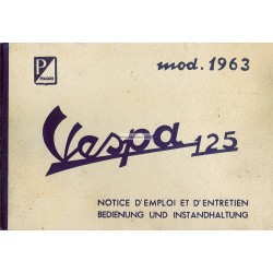 Notice d'emploi et d'entretien Vespa 125 mod. VNB4T