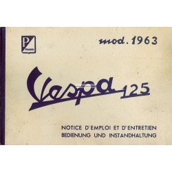 Normas de Uso e Entretenimiento Vespa 125 GT 1963 mod. VNL1T
