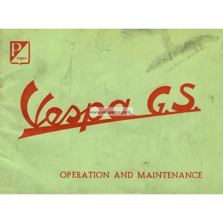 Operation and Maintenance Vespa 150 GS mod. VS1T, VS2T, VS3T, VS4T, VS5T, English