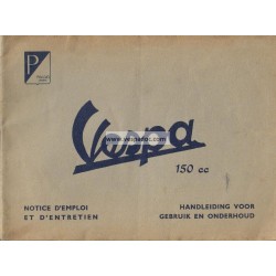 Manuale de Uso e Manutenzione Vespa 150 mod. VL1T 1954