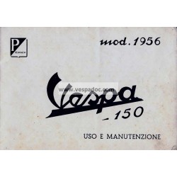 Normas de Uso e Entretenimiento Vespa 150 mod. VL3T 1956, Italiano
