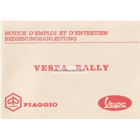 Operation and Maintenance Vespa 180 Rally mod. VSD1T