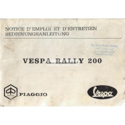 Normas de Uso e Entretenimiento Vespa 200 Rally mod. VSE1T