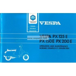 Manuale de Uso e Manutenzione Vespa PX 125 E, PX 150 E, PX 200 E, Arcobaleno