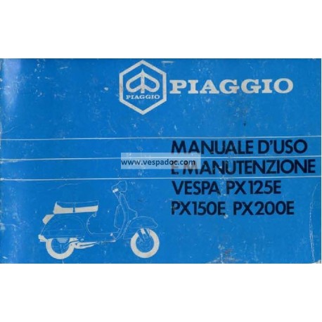 Manuale de Uso e Manutenzione Vespa PX 125 E, PX 150 E, PX 200 E, Arcobaleno, italiano