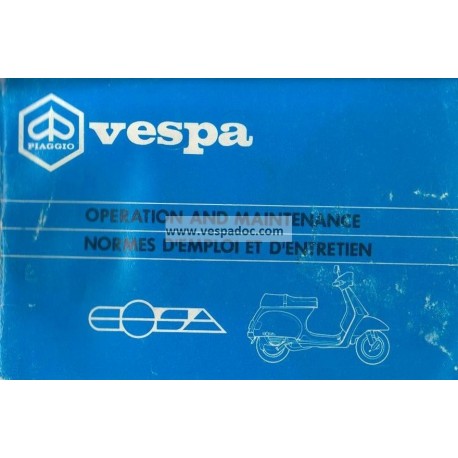 Manuale de Uso e Manutenzione Vespa Cosa 125 VNR1T, Cosa 150 VLR1T, Cosa 200 VSR1T