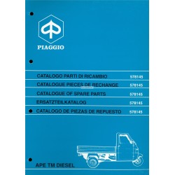 Catalogue de pieces Piaggio Ape TM P703 Diesel, Ape TM P703V Diesel, ATD1T, 1997