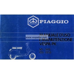 Manuale de Uso e Manutenzione Vespa PK 50 mod. V5X1T, PK 50 S mod. V5X2T, PK 125 mod. VMX1T, PK 125 S mod. VMX5T, Italiano