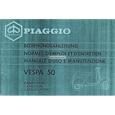 Normas de Uso e Entretenimiento Vespa 50 mod. V5N1T, Vespa PK 50 XL FL mod. V5N1T