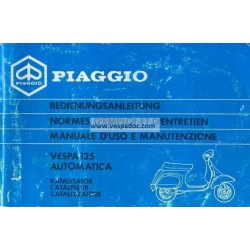 Bedienungsanleitung Vespa 125 Automatica Katalysator mod. VVM2T