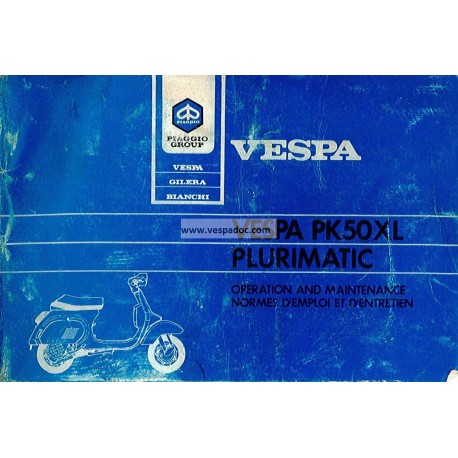 Bedienungsanleitung Vespa PK 50 XL Plurimatic mod. VA52T