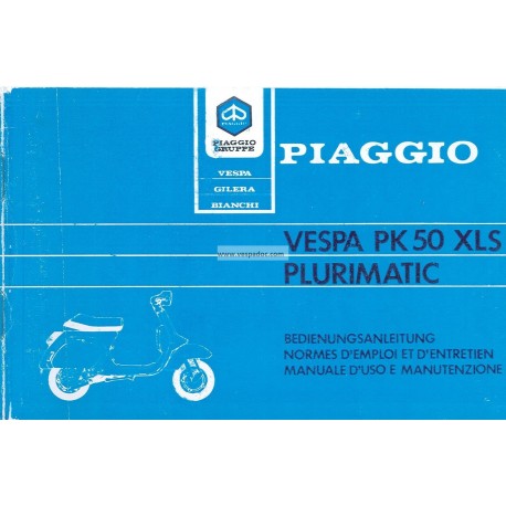 Manuale de Uso e Manutenzione Vespa PK 50 XLS mod. VAS1T