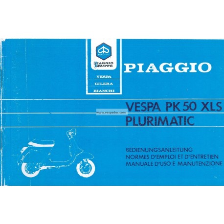 Notice d'emploi et d'entretien Vespa PK 50 XLS mod. VAS1T