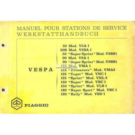 Manuale per Stazioni di Servizio Scooter Vespa 1963 - 1968