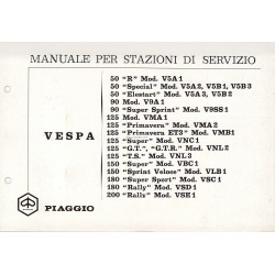 Manuel Technique Scooter Vespa 1963 - 1972, Italien