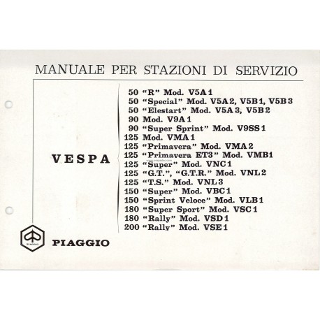 Werkstatthandbuch Scooter Vespa 1963 - 1972, Italienisch