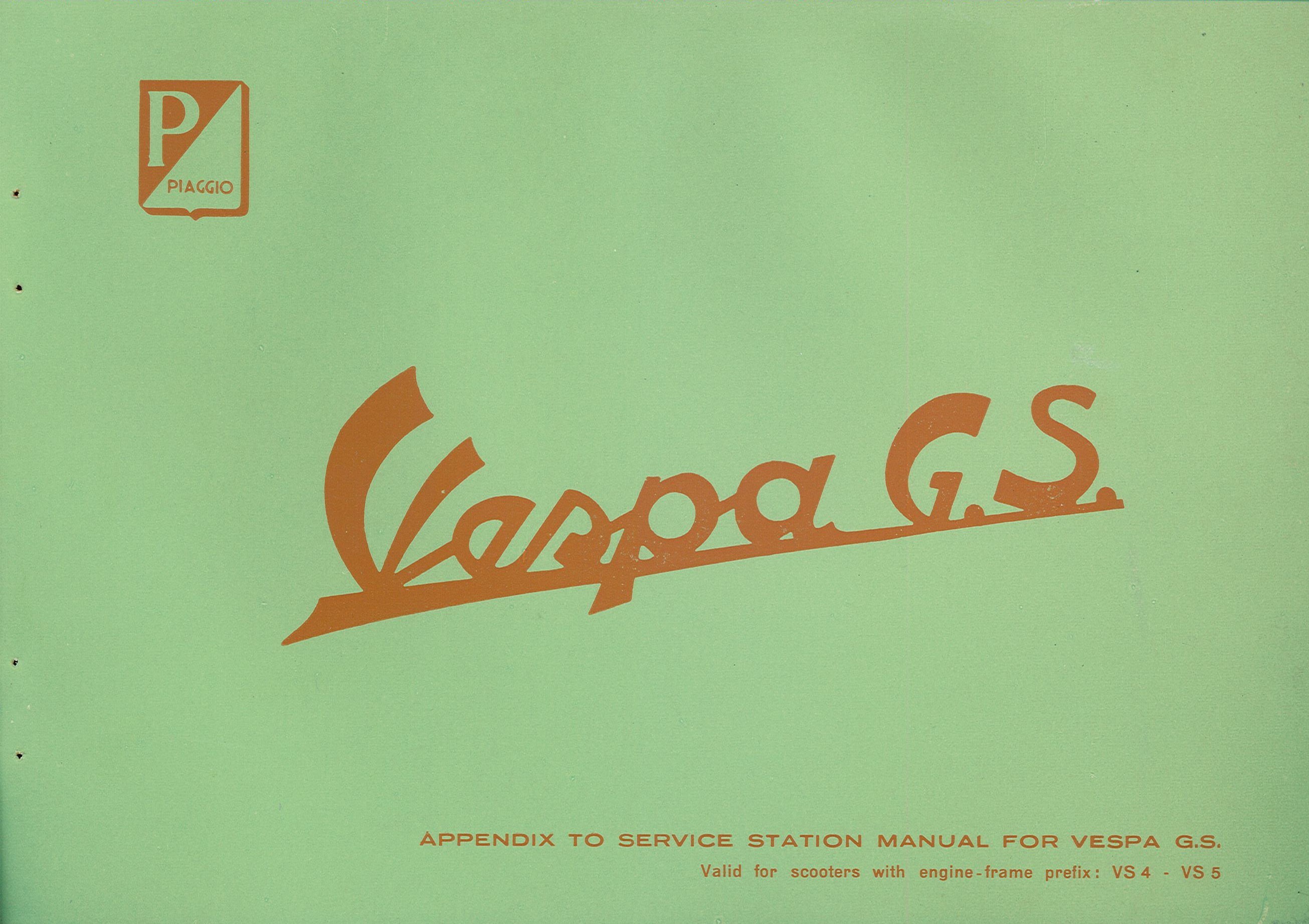 Workshop Manual Scooter Vespa 150 GS, mod. VS4T, VS5T