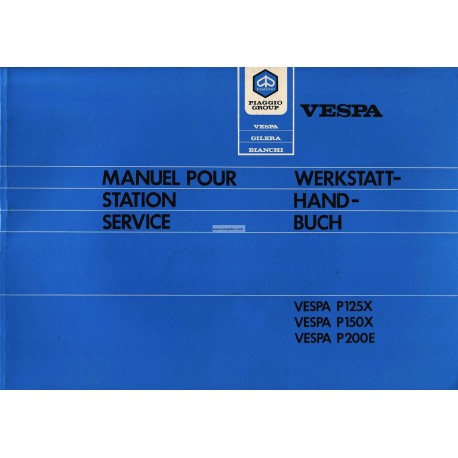 Manuale per Stazioni di Servizio Scooter Vespa PX 125 VNX1T, PX 150 VLX1T, PX 200 VSX1T