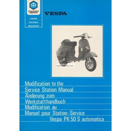 Workshop Manual Scooter Vespa PK 50 S Automatica VA51T