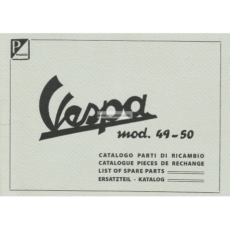 Catalogo delle parti di ricambio Scooter Vespa 125 V1T, V2T, V14T, V15T mod. 1949 - 1950