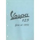 Catalogo delle parti di ricambio ScooterVespa 125 V33T mod. 1952