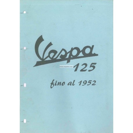 Catalogue of Spare Parts Scooter Vespa 125 V33T mod. 1952
