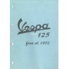 Catalogo de piezas de repuesto Scooter Vespa 125 V33T mod. 1952