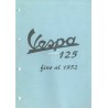 Catalogo delle parti di ricambio ScooterVespa 125 V33T mod. 1952