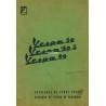 Catalogue de pièces détachées Scooter Vespa 50 mod. V5A1T, Vespa 50 S mod. V5SA1T, Vespa 90 mod. V9A1T, Anglais, Espagnol