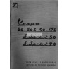 Catalogue de pièces détachées Scooter Vespa 50, 50 S, 90, 125 Nuova, 50 SS, 90 SS, Anglais, Espagnol
