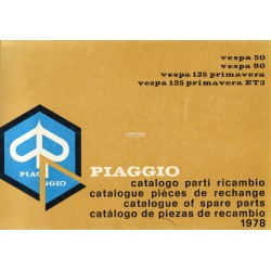 Catalogo delle parti di ricambio Scooter Vespa 50, 50 S, 50 Special, 90, 125 Primavera, 125 Primavera ET3, 1978