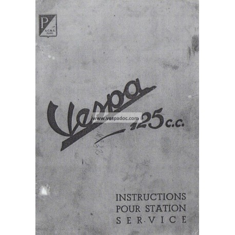 Manuel Technique d'Atelier Scooter Acma 125  Mod. 1951, 1952, 1953