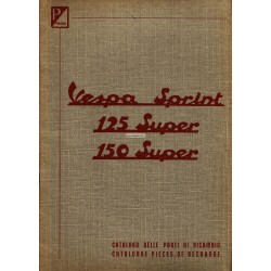 Catalogo delle parti di ricambio Scooter Vespa 150 Sprint VLB1T, 125 Super VNC1T, 150 Super VBC1T, Francese, Italiano