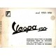 Catalogo de piezas de repuesto Scooter Vespa 150 VL1T, 150 VL2T, 150 VL3T mod. 1955 - 1956